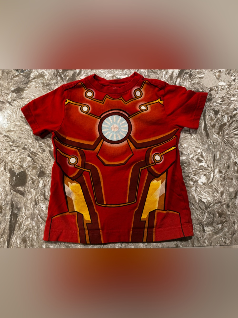 Iron Man Marvel red t shirt Extra Small 4 Toddler Boys 4T Gym Friends
